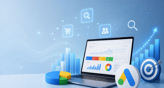 Student learning Google Ads through digital market