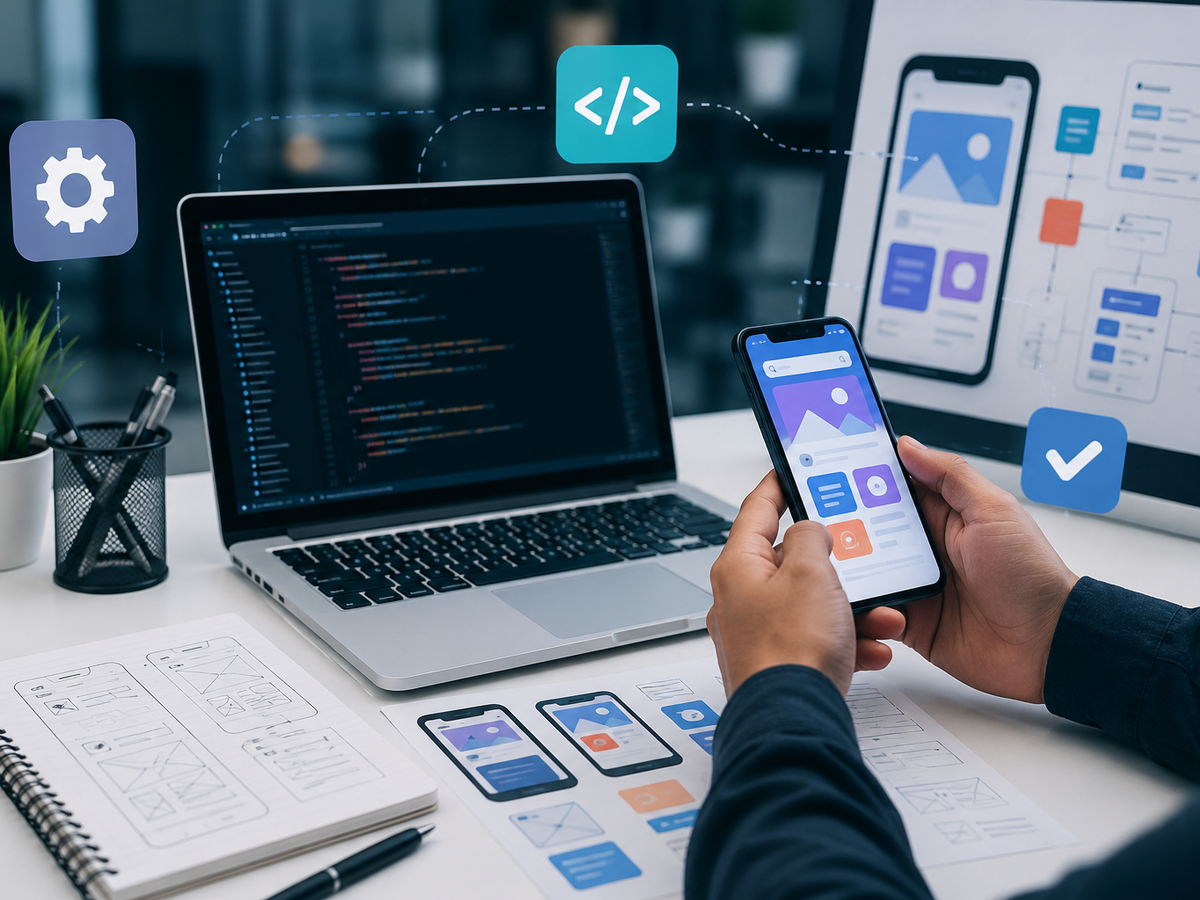 Learner gaining mobile application development ski
