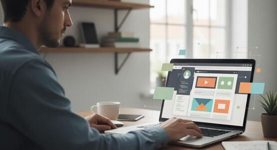 Learner practising website design and development 