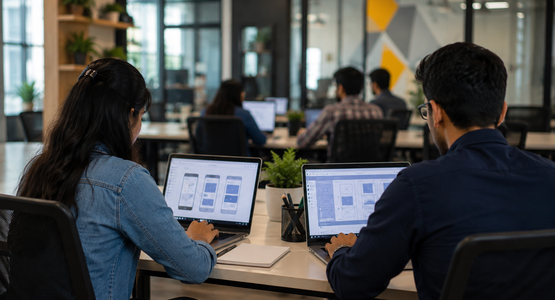 Freshers exploring UI UX designer jobs and digital