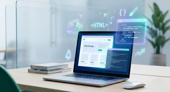 student learning web design and development course
